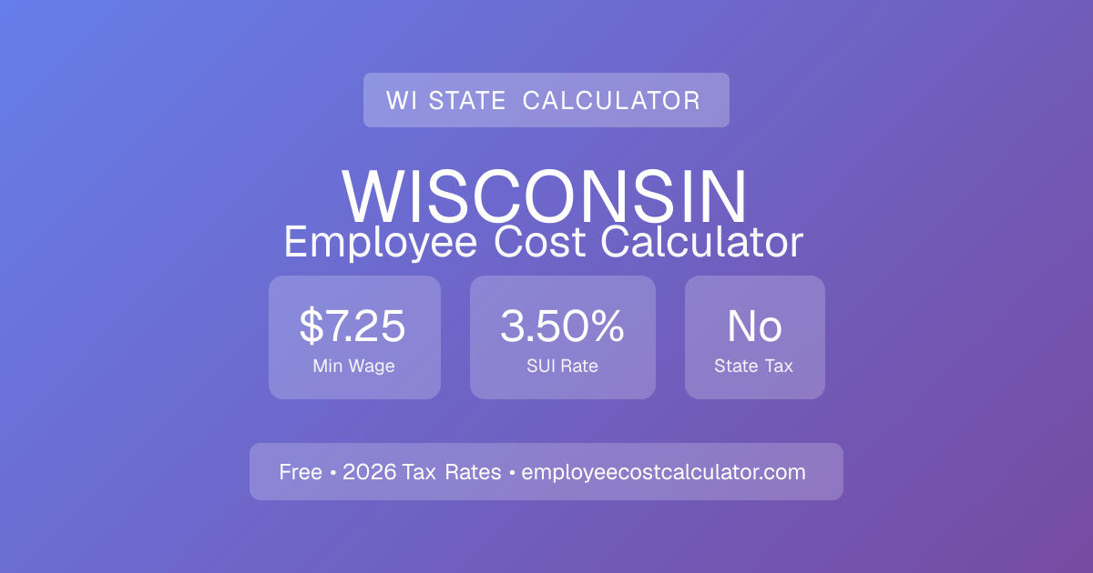 Wisconsin Employee Cost Calculator 2026 | WI Payroll Tax Calculator